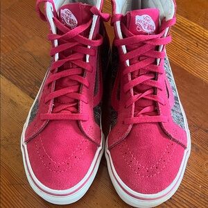 Girls Vans Kids Fuchsia magenta Sk8 High-Top Sneakers very EUC almost new size 4